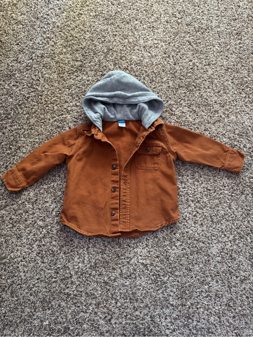 Old Navy Hooded Twill Button Up Shirt Jacket